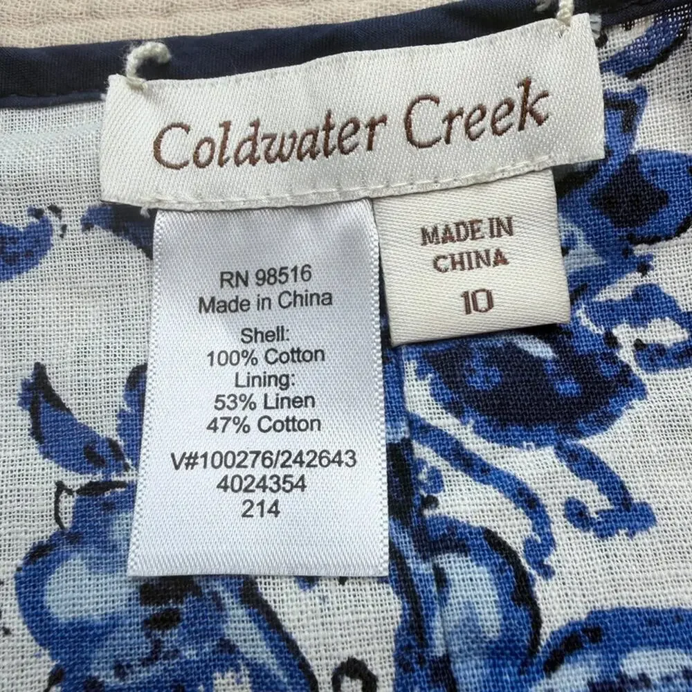 Coldwater Creek Reversible Navy Eyelet Floral Jacket 10 - Picture 5 of 14